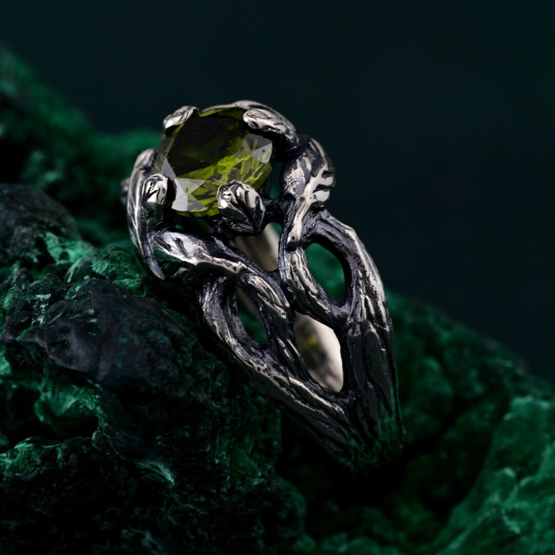 Woodland Elegance Ring, Silver Tree Bark Band, Nature's Texture Ring ...