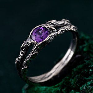 Branch ring in silver, Silver Branch Band, Nature&#39;s Touch Ring, Silverwood Wrap Ring, Twiggy Silver Ring, Woodland Branch Band