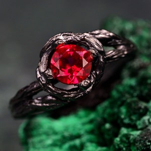 Nature-Inspired Womens Branch Bridal Ring, Unique Branch Engagement Ring: Exquisite Flower Design for a Special Women&#39;s Gift