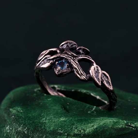 Buy Unique Blue Stone Original Panchaloha Design Getti Metal Stone Ring  Online