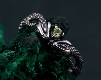 Serpentine Embrace Ring, Twisted Serpent Band, Entwined Snake Ring, Coiled Serpent Jewelry, Serpent&#39;s Embrace Ring