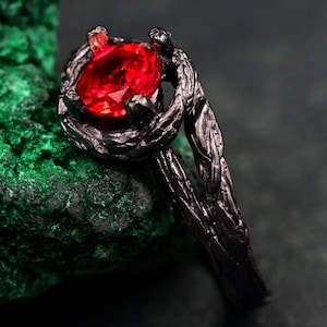 Stunning Twig Engagement Ring, Unique Branch Engagement Ring: Exquisite Flower Design for a Special Women&#39;s Gift
