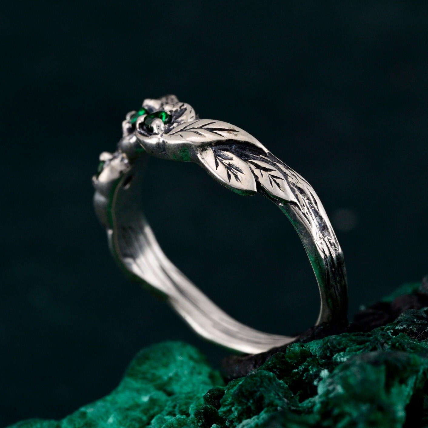 1set Women's Personality Zinc Alloy Antique Silver Forest Style Rings