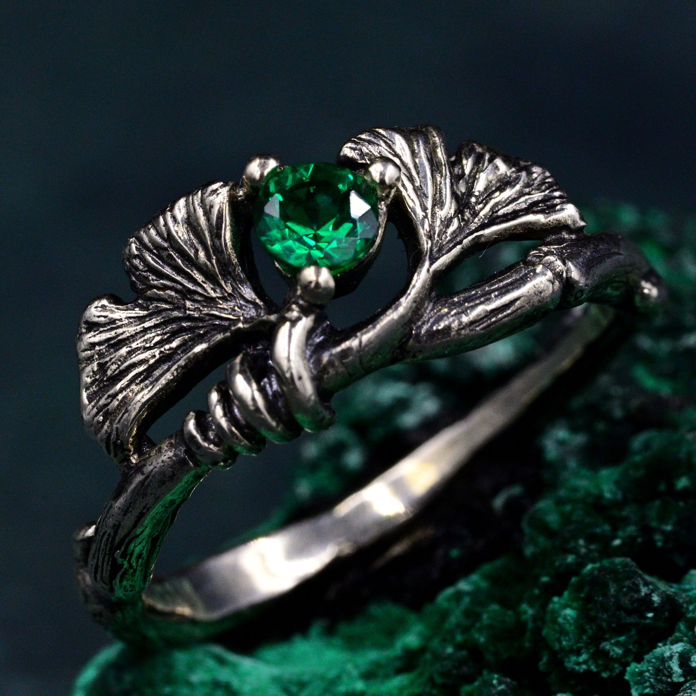 agete silver ring 指輪 «Leaf design» Leaf Fertility Growth Hope Cute Ring New .925 Sterling