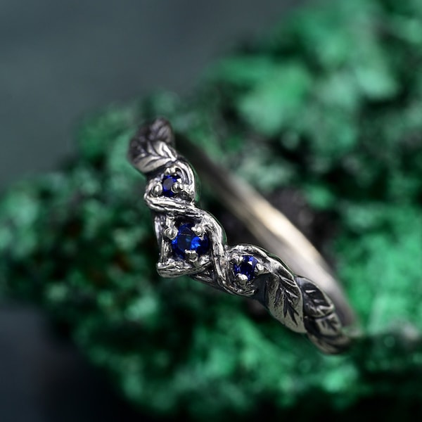 Sapphire Silver Ring - Elegant Blue Gemstone, Handcrafted Jewelry, Perfect Gift for Sophisticated Style