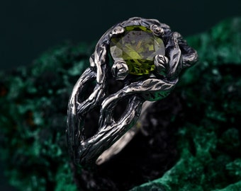 Nature's Texture Ring, Silver Barkarmband — Personlig förlovningsgåva