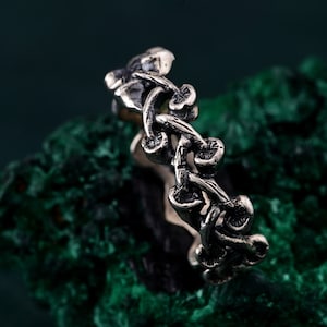 Mushroom Fantasy Ring, Silver Mushroom Ring, Forest Symphony Ring, Nature-Inspired Silver Ring, Mushroom Tale Ring
