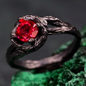 Unique Branch Engagement Ring: Exquisite Flower Design for a Special Women&#39;s Gift