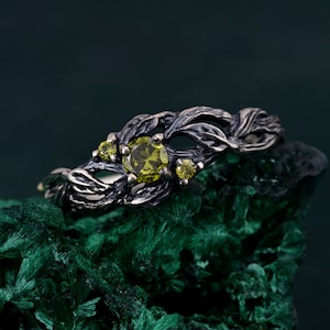 Frauen-Eheringe, feinster Ring der Natur, Baum des Lebens Band, Blattpracht Ring, Silber Waldjuwel, Verlobungsring