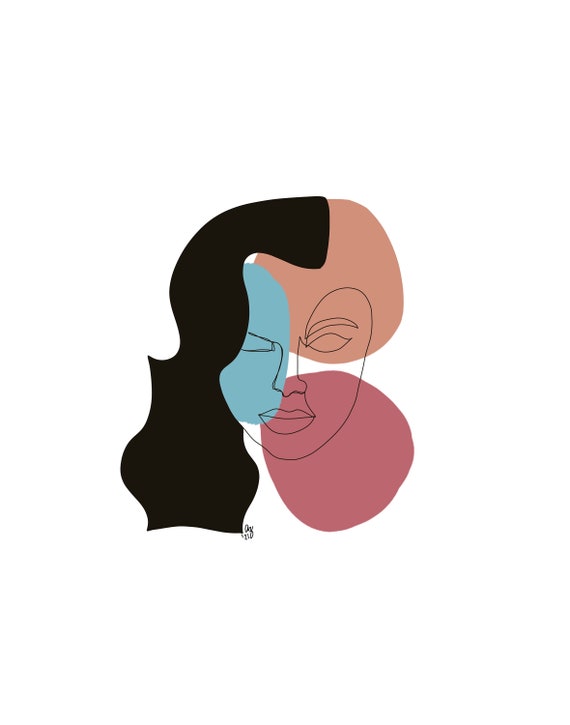 Abstract Facial Art Trendy Abstract Art Trendy Wall Art Etsy