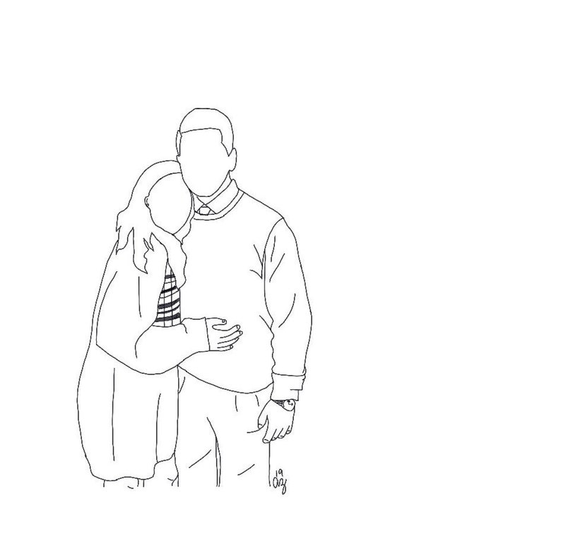 Custom Couple Line Drawing Minimal Art Downloadable art | Etsy