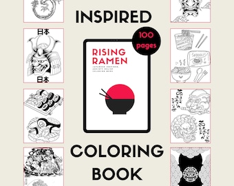 100 Pages Japanese anxiety relief Adult Coloring Book, Printable, Digital download, Coloring pages, Coloring  Adult/Kids Coloring Book