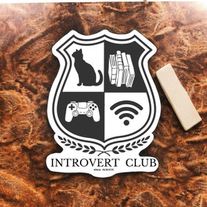 Introvert Club,  Introverts Sticker - Introvert Club Member Sticker Waterproof Sticker