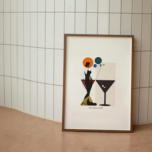 Poster The Great Gatsby, Grafica Stampabile Vintage, Stampa Retrò, Arte Stile Anni &#39;20, Decorazione Parete, Cocktail e Moda Elegante