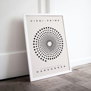 Poster stampabile minimal Dune Giedi Prime | Arte ispirata a Dune | Decorazione moderna Harkonnen | Poster design geometrico unico scifi