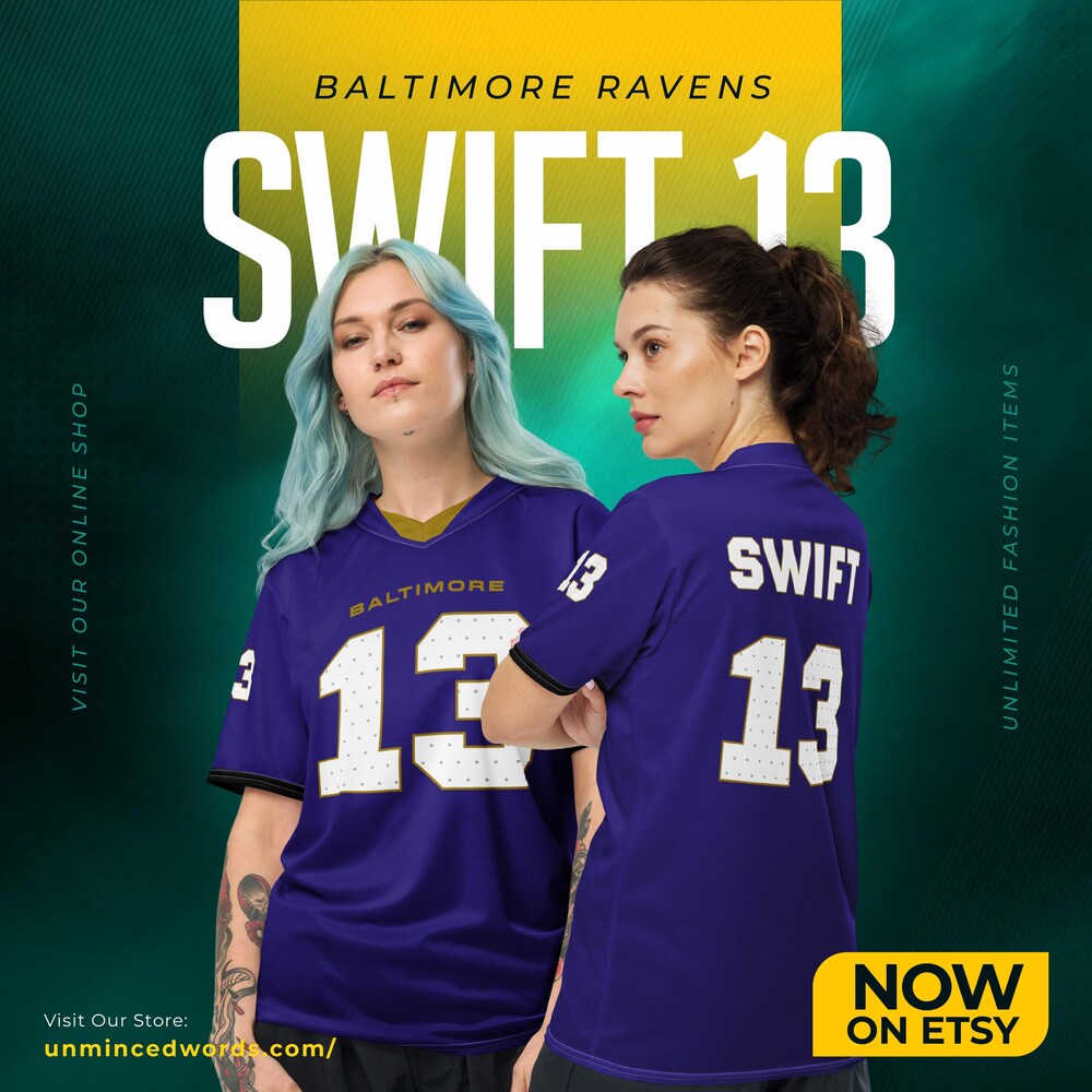 Swift 13 Nfl Jersey, Baltimore Ravens Football Shirt, Game Day Outfit, Swiftie Gift Idea Modernteehub
