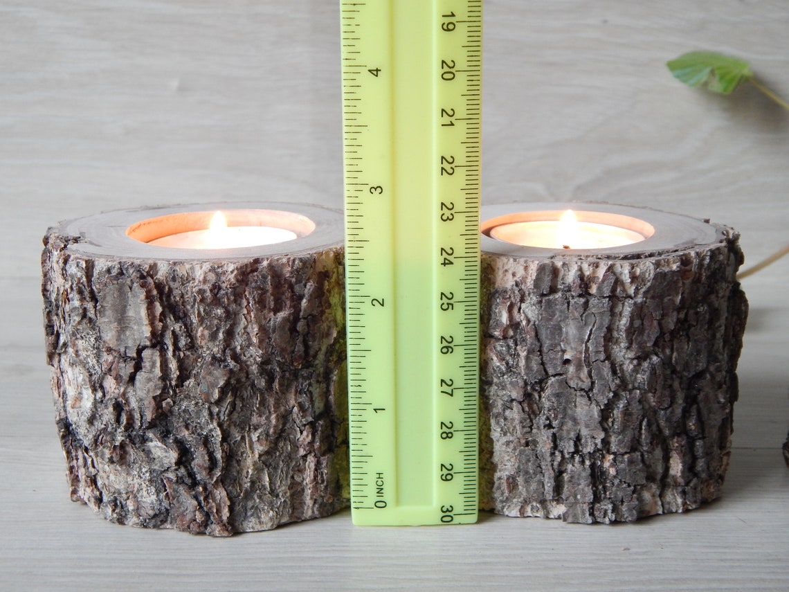 SET OF 3 Birch Candle Holders White birch candle Tree Branch Etsy