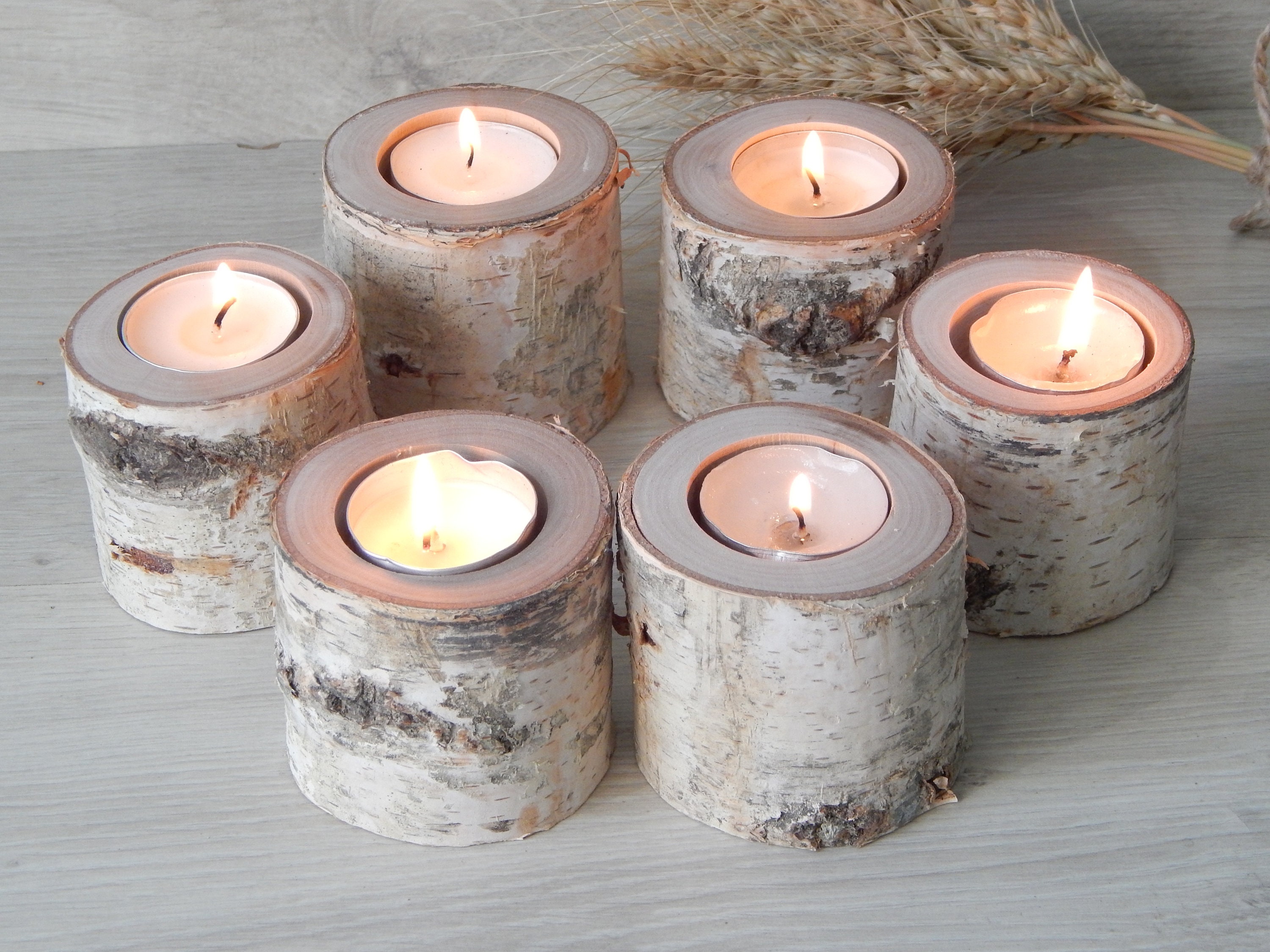 SET OF 3 Birch Candle Holders White Birch Candle Tree Branch Etsy