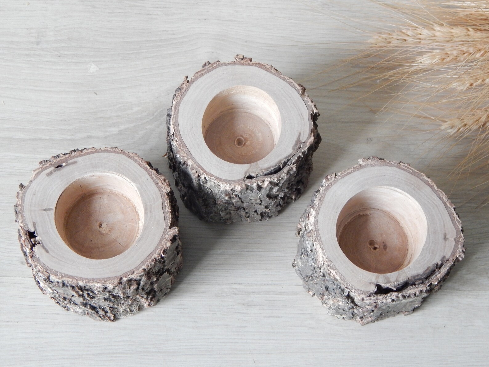SET OF 3 Birch Candle Holders White birch candle Tree Branch Etsy