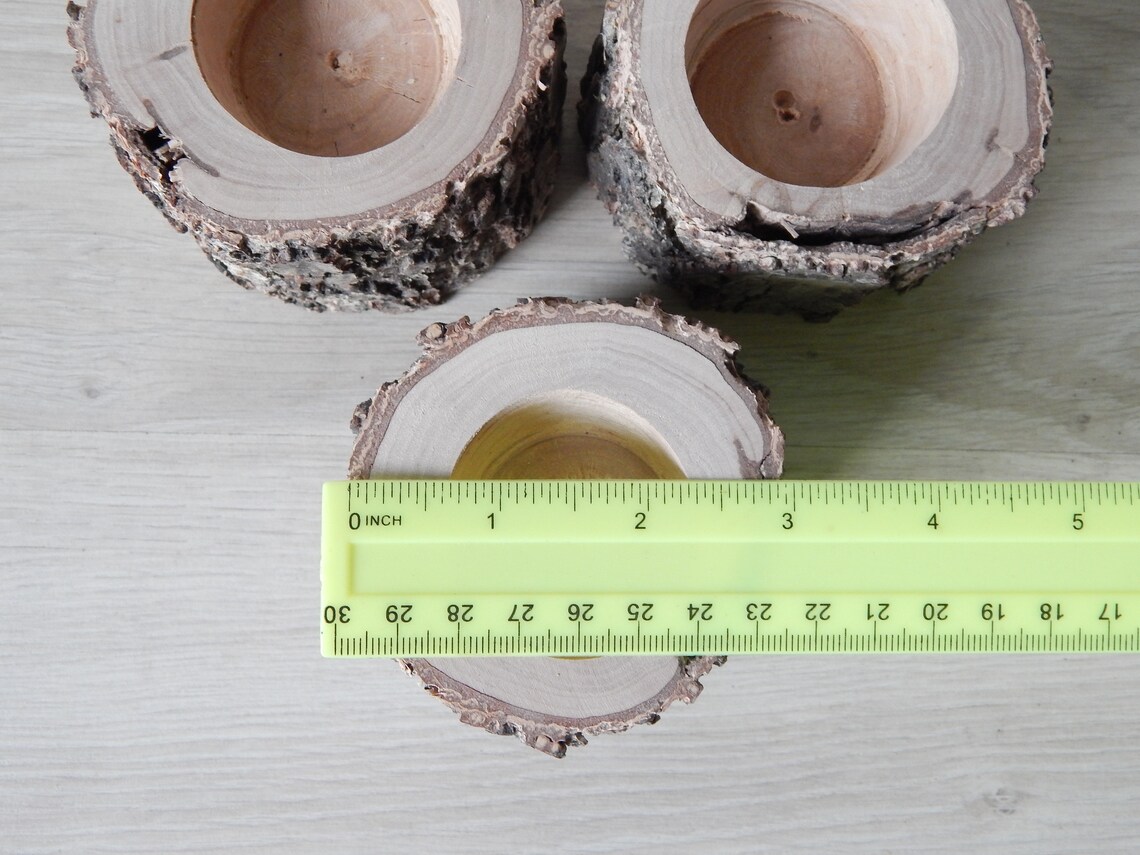 SET OF 3 Birch Candle Holders White birch candle Tree Branch Etsy
