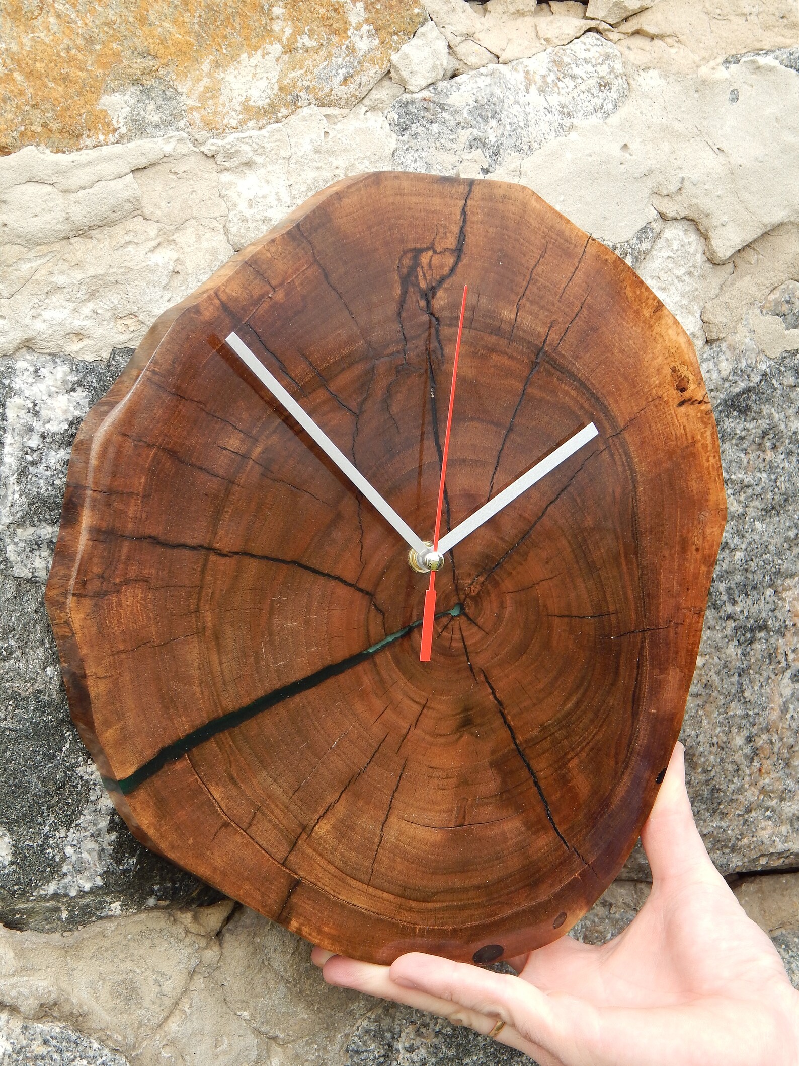 11 Wood epoxy clock Unique wall clock Wood clock Pretty Etsy
