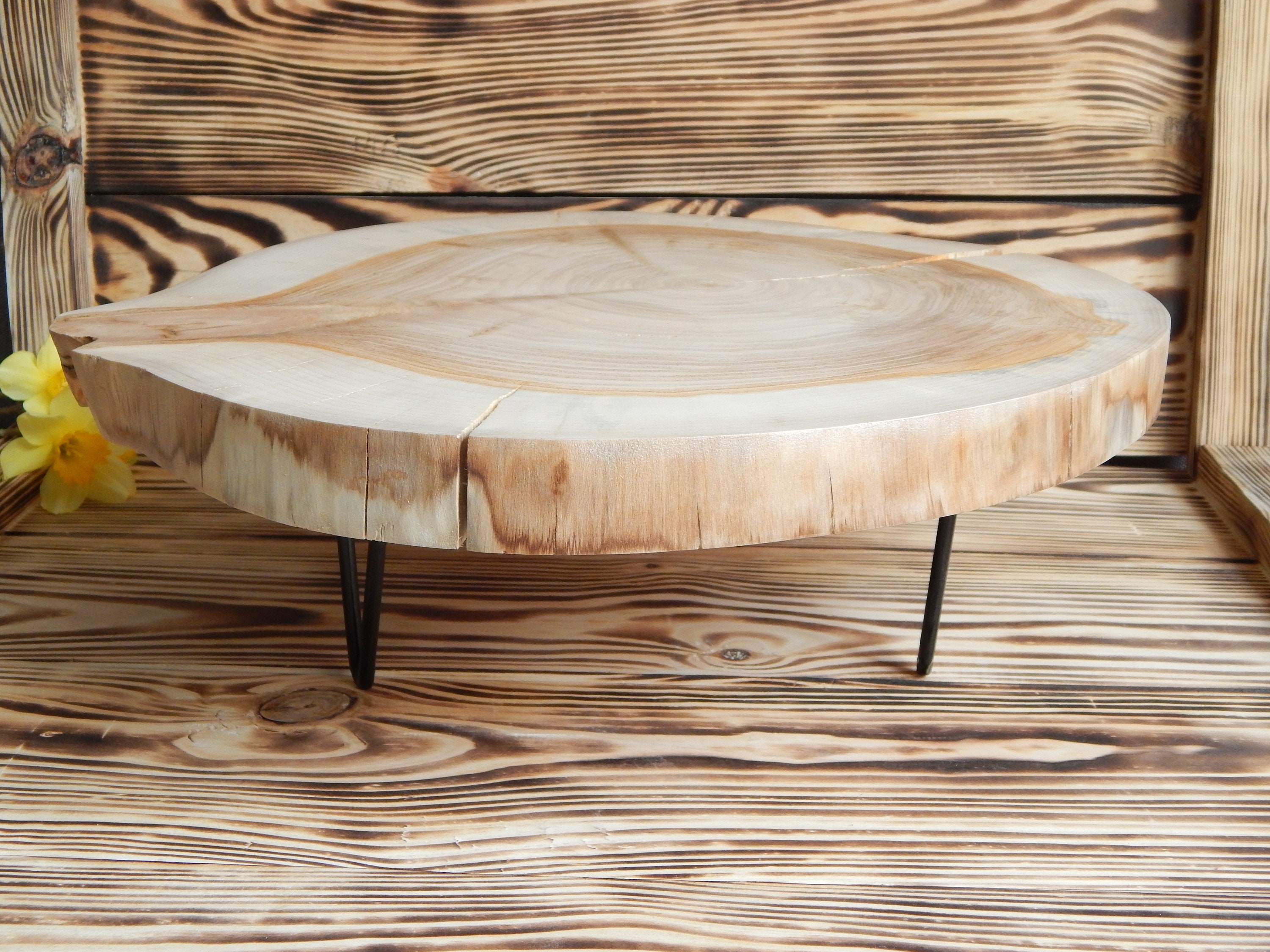 15 Inch Tree Wood Mini Table Rustic Wedding Centerpiece Large Wood