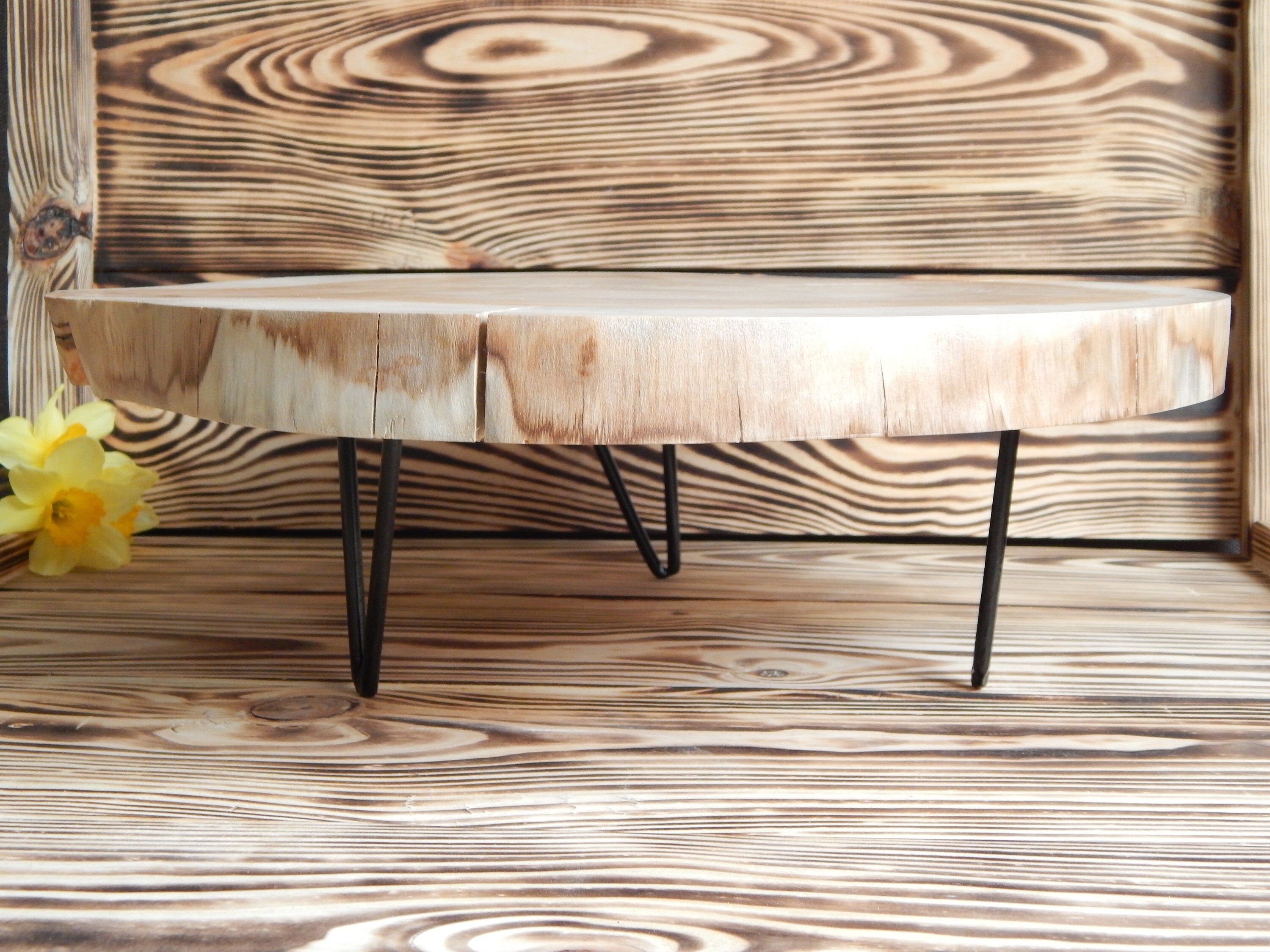 15 Inch Tree Wood Mini Table Rustic Wedding Centerpiece Large Wood