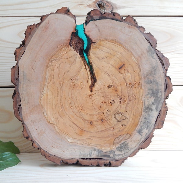 10" Wood Slice with Epoxy Resin Tree slab serving platter Cake stand Baby shower decoration Cupcake Stand Slab Wood Slice Stand Wood platter