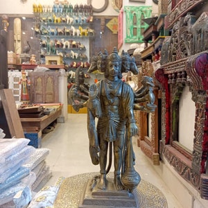 Panchmukhi Hanuman idol in brass 36 cm Brass SANKAT MOCHAN Panchmukhi Hanuman Ji Hanuman Idol BAJRANGBALI Hindu God for Pooja.74