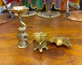 Eye Catching SET OF 3 Brass Diya for Sacred Radiance .68
