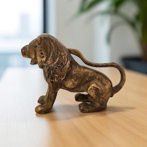 Solid Brass lion Padlock with two keys, functional Antique padlock, Indian handicrafts , Bronze Locks, Temple lock 190