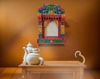 Handmade Multicolor Wooden Jharokha Wall Decor | Traditional Indian Frame Indian Folk Art Wall Hanging – Ethnic Decorative for Home Decor