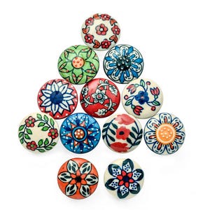 set of 24 ceramic knobs door pulls kitchen drawer pull cupboard puller colorful handle multicolor handles