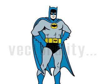 Batman Comic Book Super Hero Retro Vintage Figure Vector Art Instant Download Ai eps svg pdf dxf png jpg Cut Print Design
