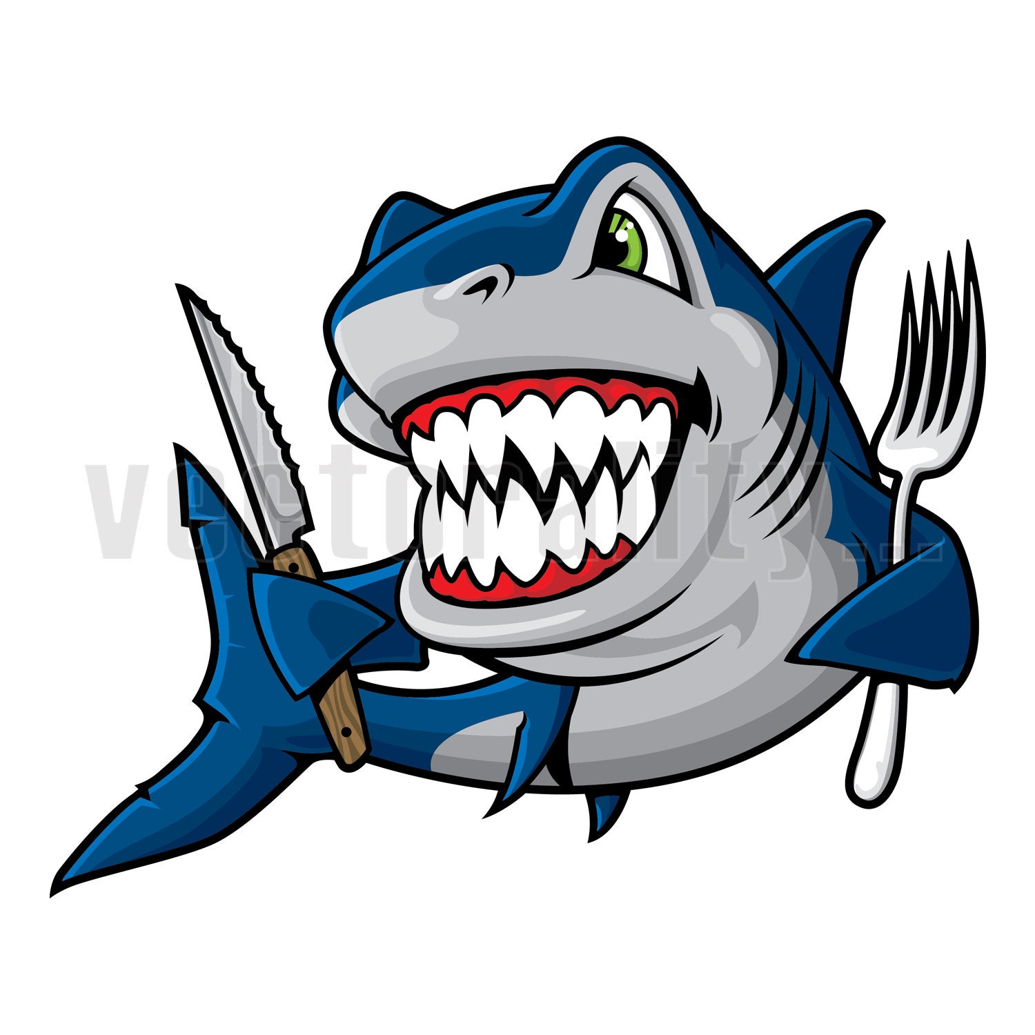Instant Download PES DST Hangry Shark Embroidery Design