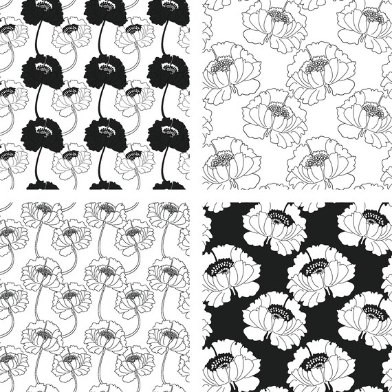 Vintage Retro Floral Flower Frame Plant Border Wallpaper Etsy