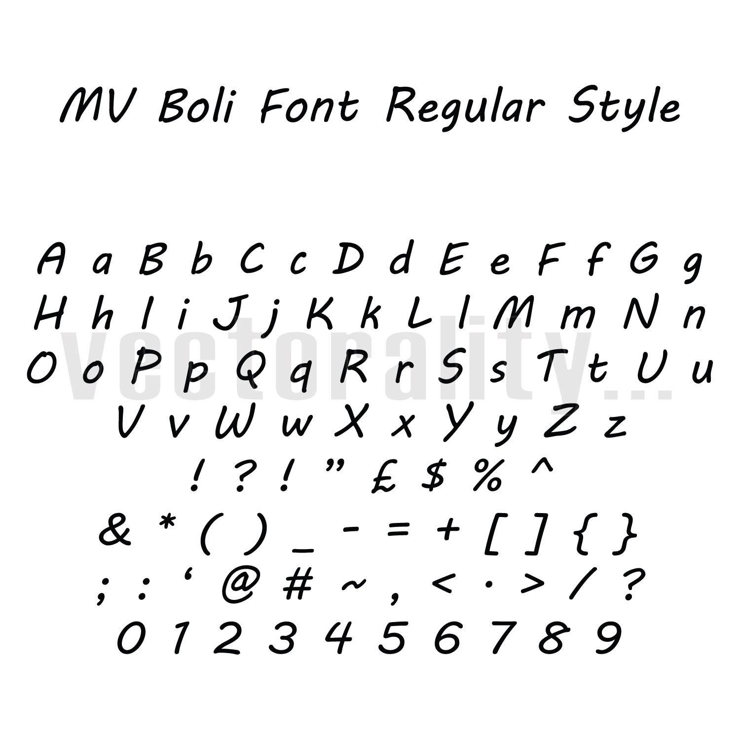 Mv Boli Schrift Regularen Stil Alphabet Zahlen Buchstaben Etsy