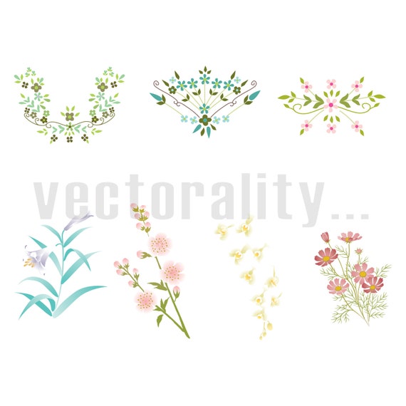 Download Simple Floral Petal Flower Leaves Pattern Vine Vector Art Instant File Download Ai Eps Svg Pdf Dxf Png Jpg Cut Design