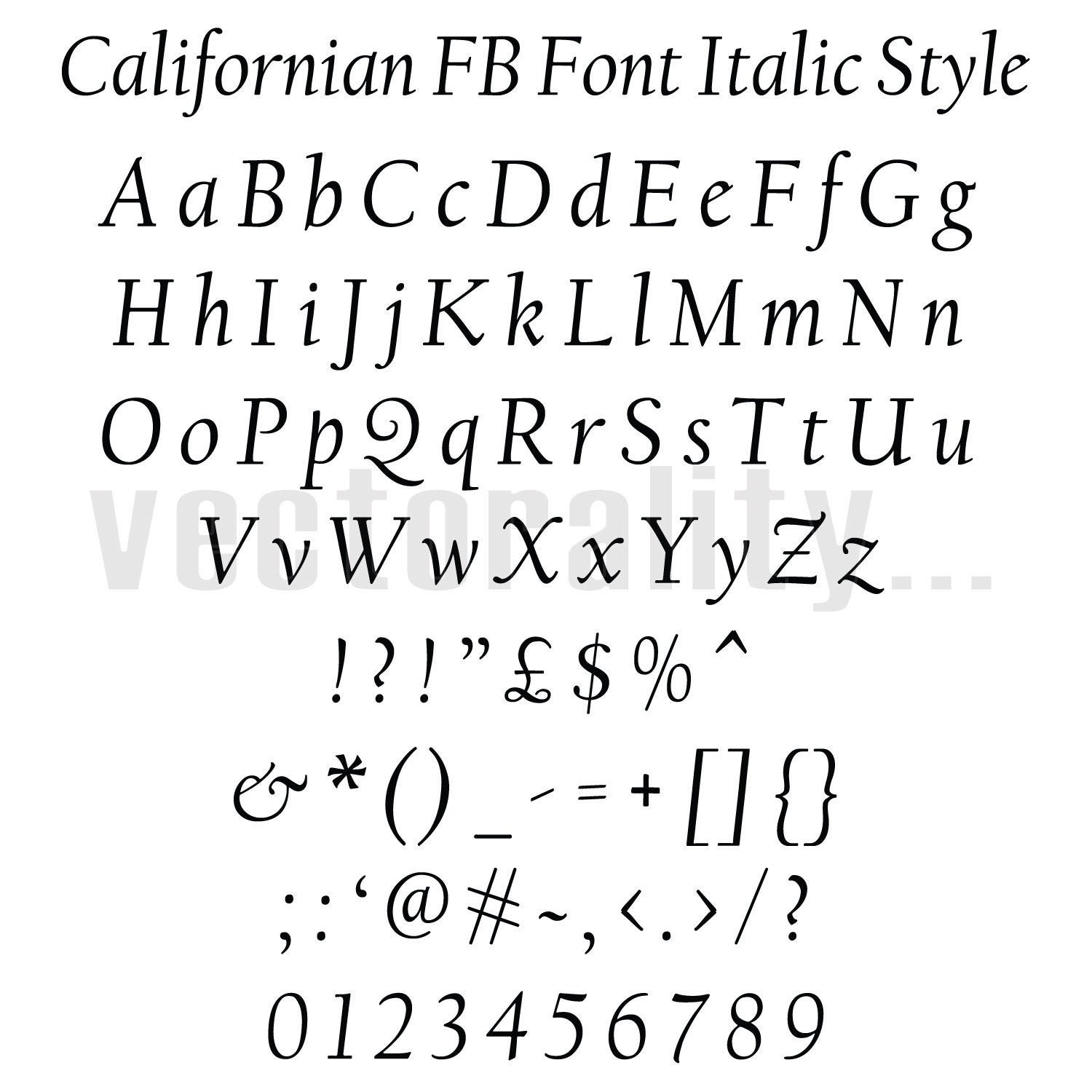 Californian Font Bold Style Alphabet Numbers Letters Vector Art File Instant Download Ai  eps  svg  pdf  dxf  png  jpg Design Cut