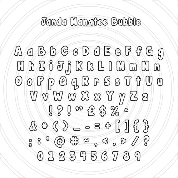 janda manatee bubble kids fun childrens font alphabet letters etsy australia