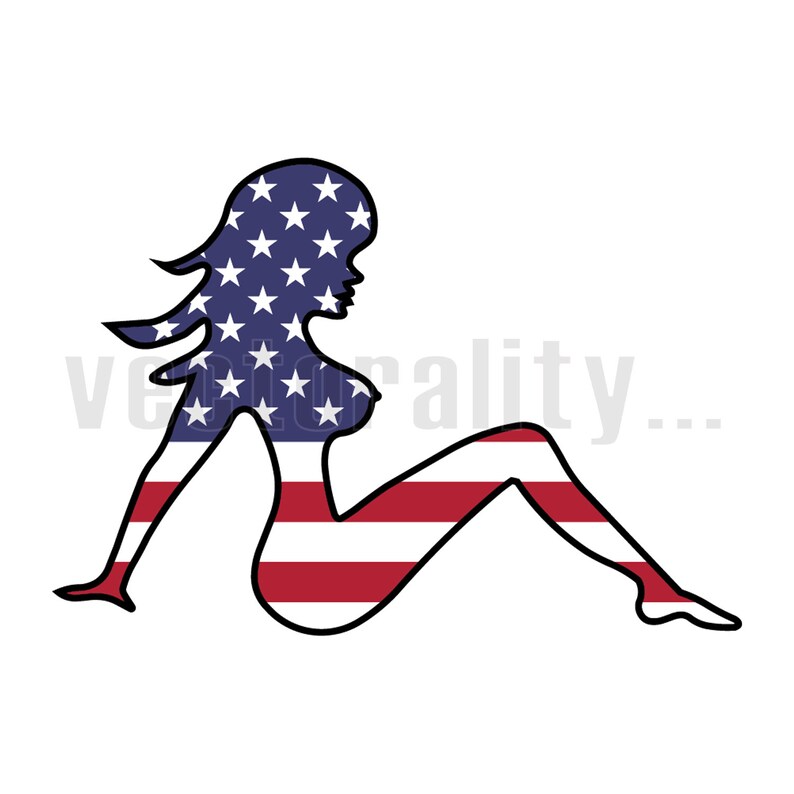Download USA American Flag Mudflap Girl Lady Sexy Trucker Red ...