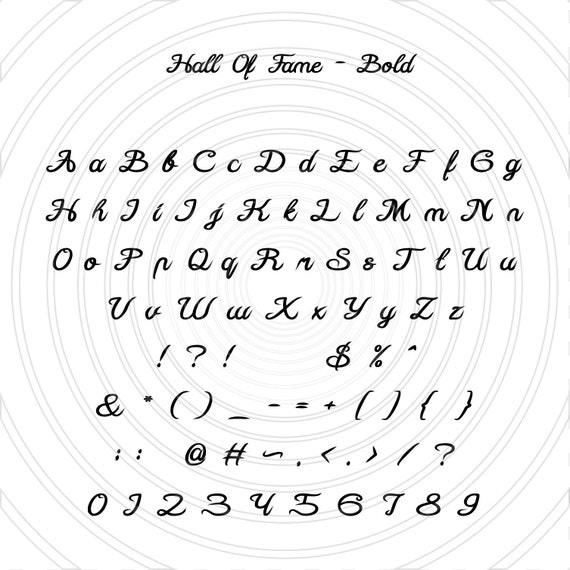 Hall of Fame Bold Script Calligraphy Font Alphabet Numbers - Etsy Australia Hall of Fame Bold Script Calligraphy Font Alphabet Numbers - Etsy Australia