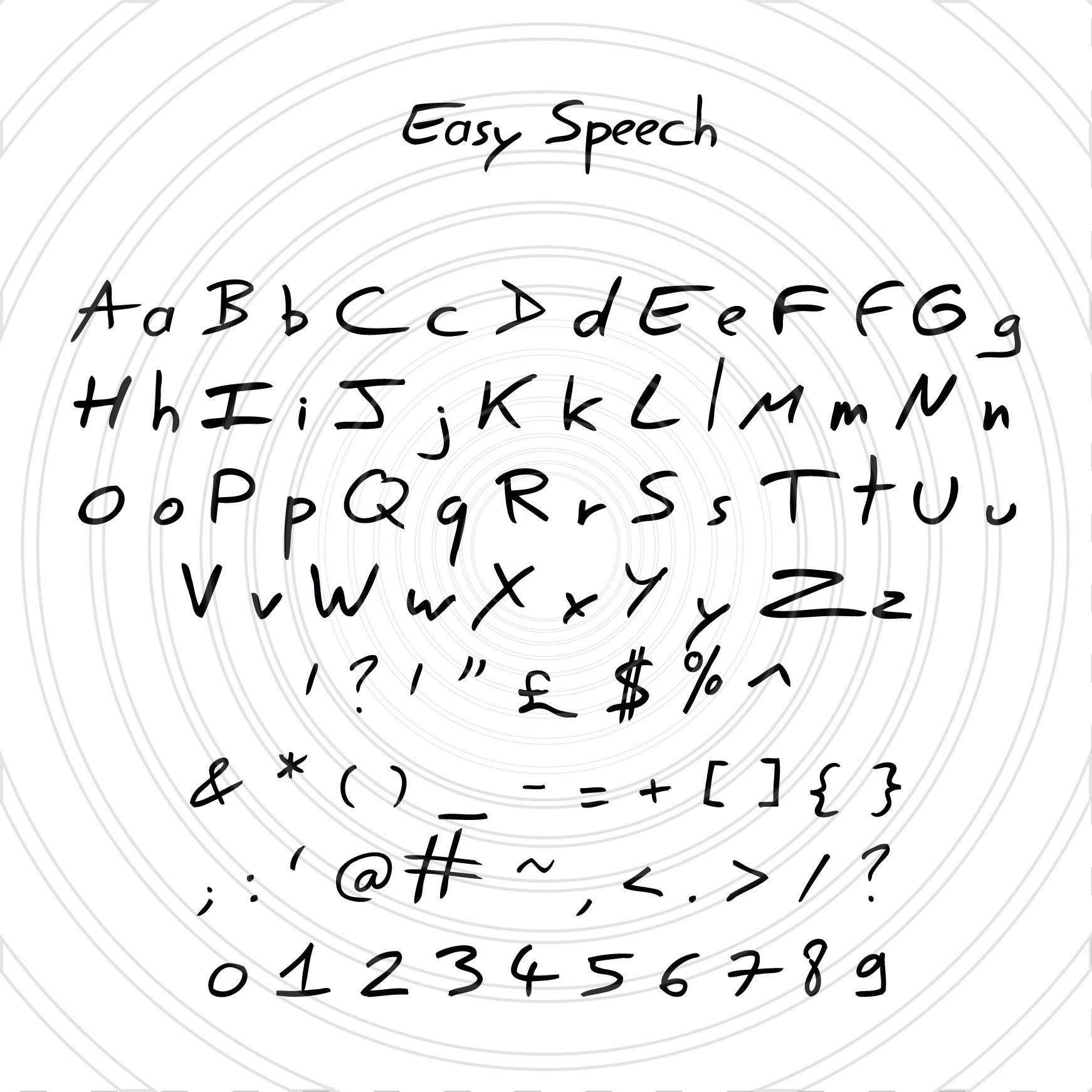 Easy Speech Handwriting Script Font Alphabet Numbers Letters | Etsy