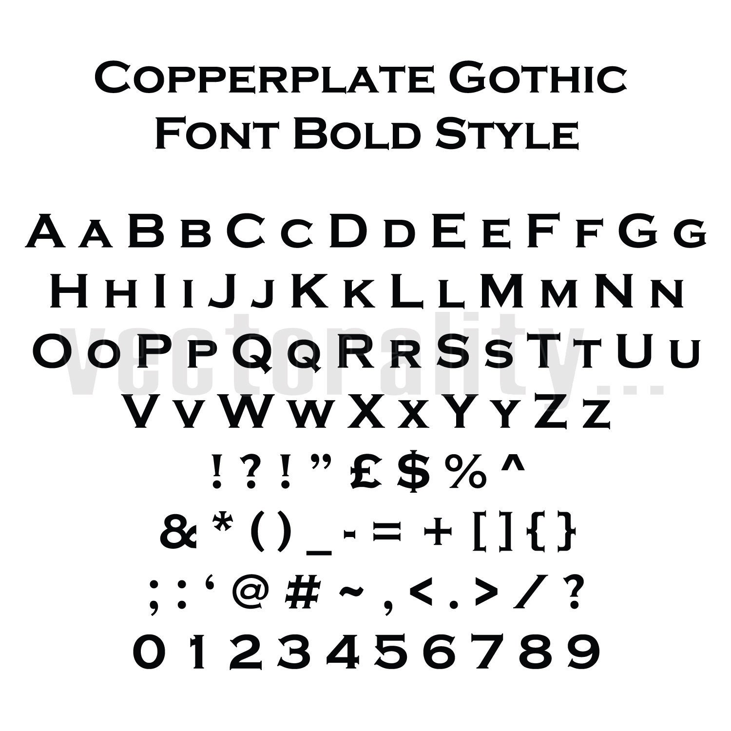 Copperplate Gothic Font Bold Style Alphabet Letters Vector Art - Etsy