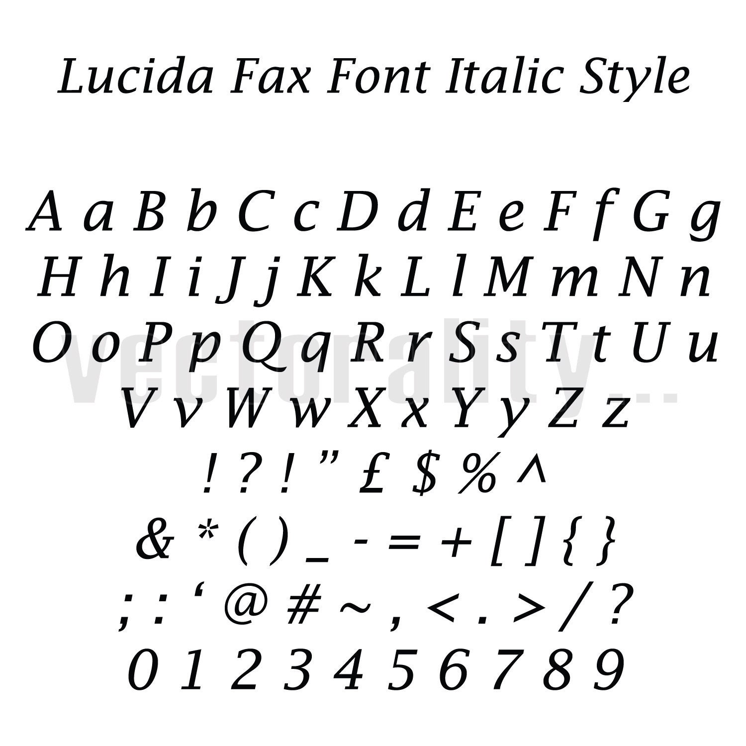 Lucida Calligraphy Font Italic
