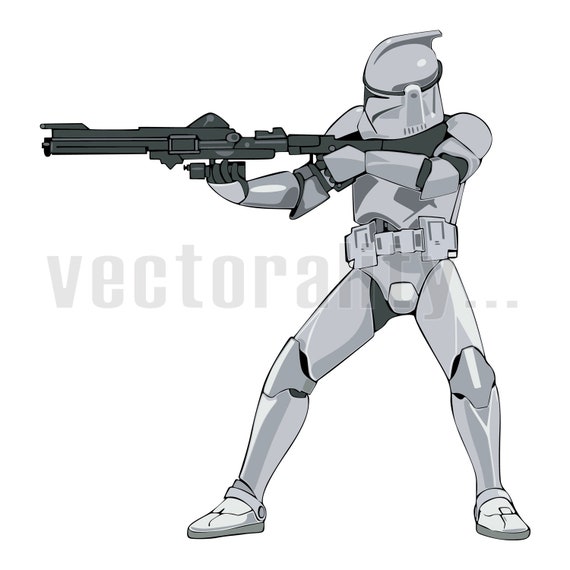 Clone Wars Storm Trooper Star Starwars Vector Fan Art Instant Etsy