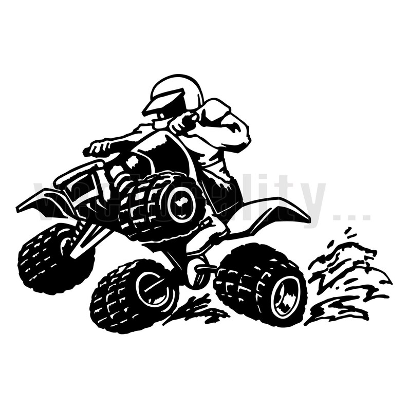 Quad Bike ATV Racing Racer Off Road Decal Vector Art File Etsy