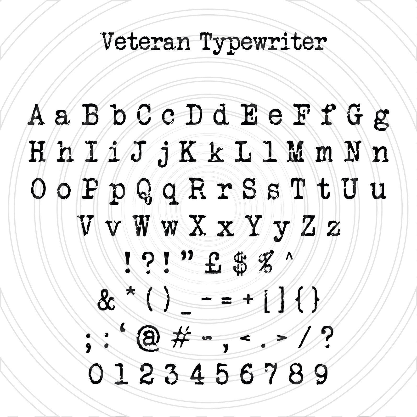 Veteran Typewriter Typewriter Style Alphabet Numbers Vector Etsy México