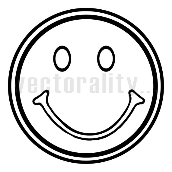 Download Free Smiley Face Outline Acid Happy House Emoji Vector Art File Etsy SVG Cut Files