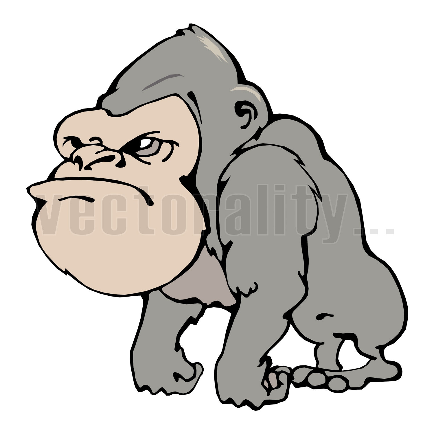 Silver Back Gorilla Cartoon Animal Colour Vector Instant - Etsy UK Silver Back Gorilla Cartoon Animal Colour Vector Instant - Etsy UK